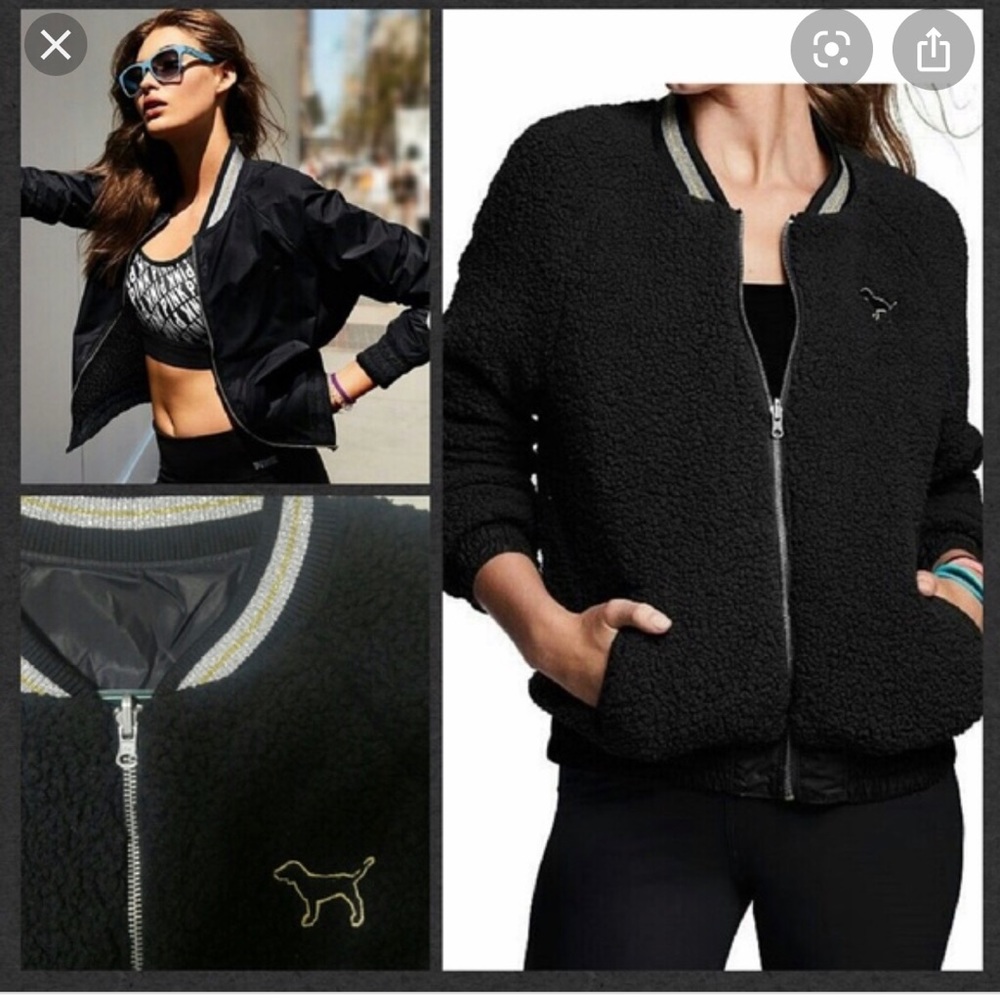 Victoria Secret pink reversible bomber